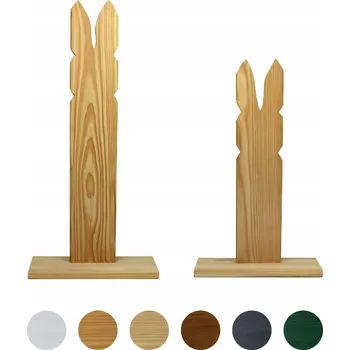 Obraz 2 ks. Dřevěný dekorativní zajíc Jaro DIY - Přírodní 40 / 50 cm výška.