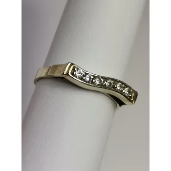 Prsten Zlatý dámský prsten z bílého zlata se zirkony