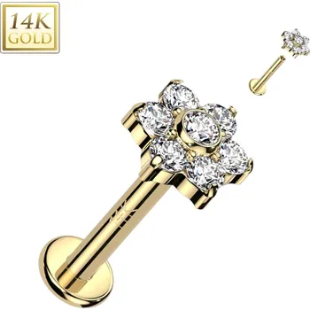 Piercing Šperky4U Zlatý piercing do brady - labreta, Au 585/1000 - ZL01248-1208-YG