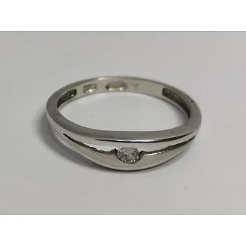 Prsten Zlatý dámský prsten z bílého zlata se zirkonem