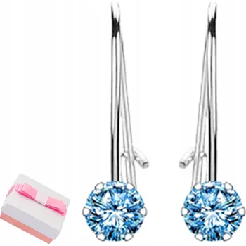 Náušnice Náušnice s modrým zirkonem Fine Silver stříbrné ryzost 925