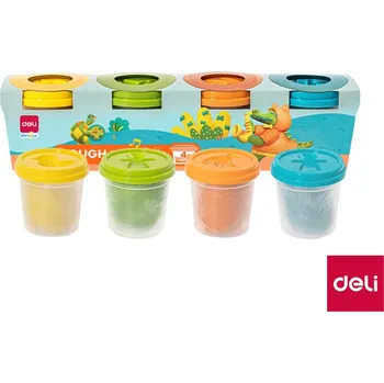 Výtvárné potřeby Modelovací hmota DELI měkká - 4 barvy / kelímek