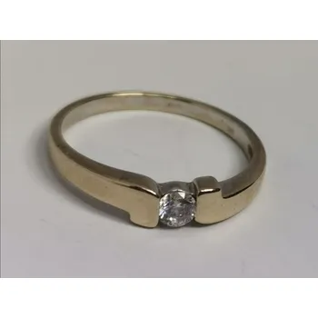 Prsten Zlatý dámský prsten z bílého zlata se zirkonem