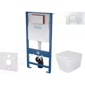 Klozet kielle Set předstěnové instalace, klozetu Arkas I, sedátka softclose a tlačítka Gemini II, lesklý chrom 30505SS40