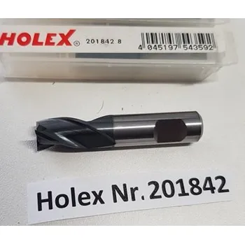 Příslušenství k frézce TK fréza válcová čelní tříbřitá - 8x11 mm, typ 201842, Holex, tvrdokov TK (tzv. MINI fréza, slinutý karbid, povlak TiAIN.Ušetřete náklady na přebrušování: Neboť využití TK frézy MINI až na hranici opotřebení je levnější, než běžné přebrušování. )