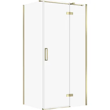 CERSANIT Hranatý sprchový kout JOTA 100x80 pravá zlatá, čiré sklo S160-035