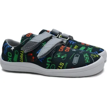 Chlapecké polobotky Barefoot tenisky BEDA BF 0001/TEX/W/OP PLAY Velikost: 33