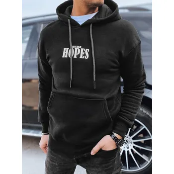 Pánská mikina Černá mikina s kapucí a potiskem na zádech BX5662 Velikost: L