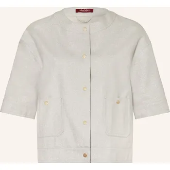 Dámský blejzr Max Mara Studio Dámská Bunda Hranatého Střihu Agile Se Lnem A...