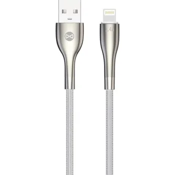 Datový kabel Kabel Forever Sleek USB/Lightning 1m 2,4A bílý