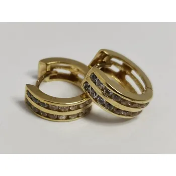 Náušnice Zlaté malé kroužky se zirkony