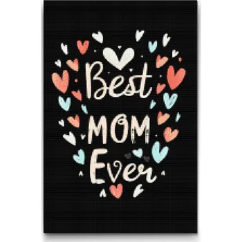 Diamantové malování Diamantové malování - Nejlepší máma Velikost: 40x60cm, Rámování: Pouze srolované plátno, Diamanty: Čtvercové