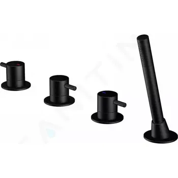 Vodovodní baterie Steinberg 100 Baterie na okraj vany, 4-otvorová instalace, matná černá, 100 2480 S