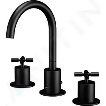 Vodovodní baterie Steinberg 250 Umyvadlová baterie s výpustí, 3-otvorová instalace, matná černá, 250 2000 S