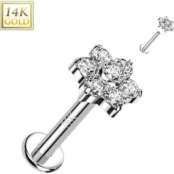 Piercing Šperky4U Zlatý piercing do brady - labreta, Au 585/1000 - ZL01248-1206-WG