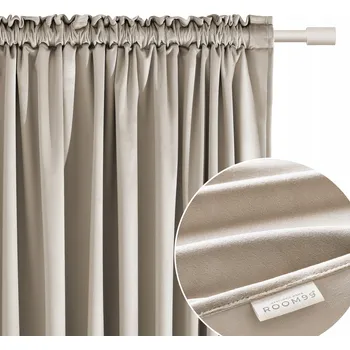 Obraz Hotový závěs Room99 velurový béžový 140x250 cm s páskou zatemňující