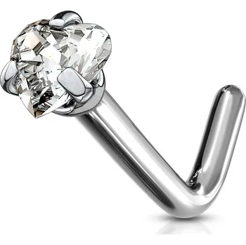 Piercing Šperky4U Zahnutý piercing do nosu - titan srdíčko - TIT1042-C