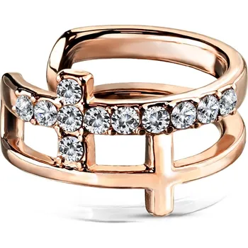 Piercing Šperky4U Falešný piercing do ucha - klips s čirými kamínky - FP1011-RD