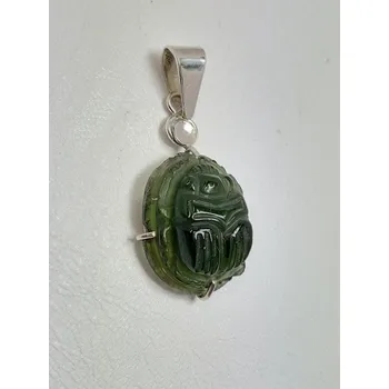 Přívěsek Zlatnictví Ametyst Přívěšek z vltavínu Skarabeus s ouškem ze stříbra 81987