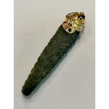 Přívěsek Zlatnictví Ametyst Přívěšek z přírodního vltavínu s masivním ouškem ze zlata 82653