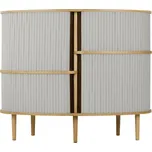 Skříňka v dekoru dubu s posuvnými dveřmi v šedo-přírodní barvě 120x100x50 cm Audacious – UMAGE ID_1726460