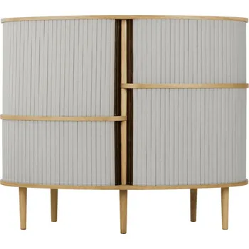 Komoda Skříňka v dekoru dubu s posuvnými dveřmi v šedo-přírodní barvě 120x100x50 cm Audacious – UMAGE ID_1726460