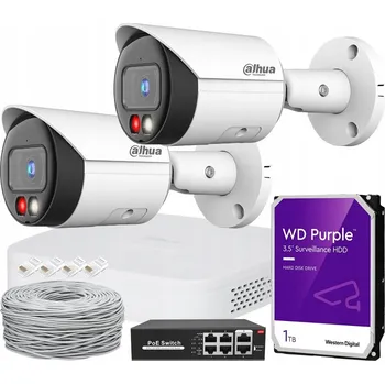 Bezpečnostní kamera MONITOROVACÍ SADA 2 KAMERY DAHUA 8 Mpx PoE IR + LED 30M DEN/NOC APLIKACE