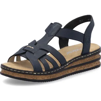 Dámské sandále DÁMSKÉ SANDÁLY RIEKER 62918-14 MODRÁ Barva: MODRÁ, Velikost: 39