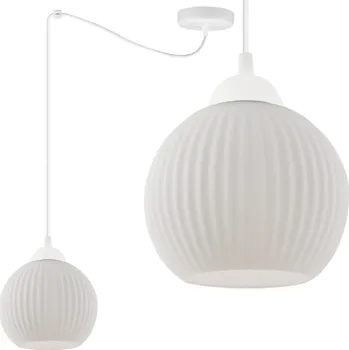 Závěsné svítidlo Riffle Round Spider, 1x bílé skleněné stínítko, w