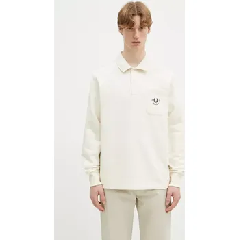 Pánská mikina Bavlněná mikina Fred Perry pánská, béžová barva, s aplikací, M9846.560, XL, 01X