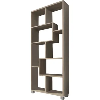 Knihovna Knihovna - regál ADEN dub sonoma, wenge, bílá