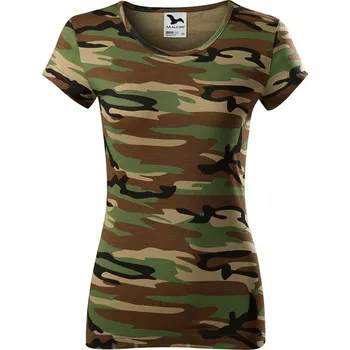 Dámské tričko MALFINI CAMO PURE, barva camo hnědá, velikost M