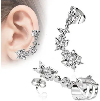 Náušnice Šperky4U Náušnice s klipem - čiré zirkony - OP1005-CL