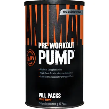 Anabolizér Universal Nutrition Animal Pump - Formule pro zvýšení výkonu před tréninkem (30 Balení)