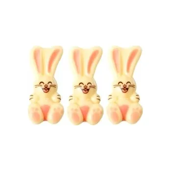 Velikonoční dekorace Čokoládová dekorace - Zajíc s úsměvem/ 10 ks