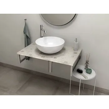 Sapho OLIVER deska 110x2x50cm, technický mramor, Aurora