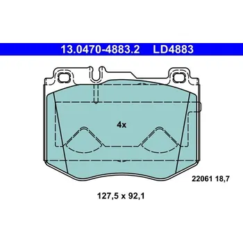 Brzdová destička Sada brzdových destiček, kotoučová brzda ATE 13.0470-4883.2