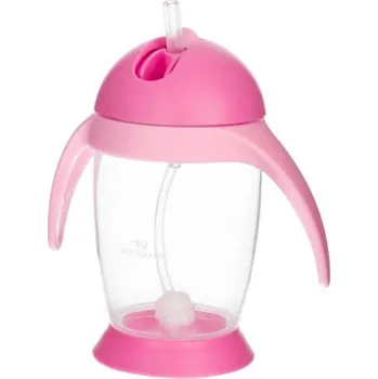 Bocioland Hrnek s tučňákem a brčkem růžový BOC0544