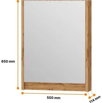 Šatní skříň Skříň, závěsná skříňka 50 cm Dub Wotan se zrcadlem, OMEBLE