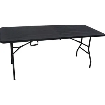 Zahradní stůl Zahradní skládací stůl AKITA — 180x74 cm, kov, plast, černá
