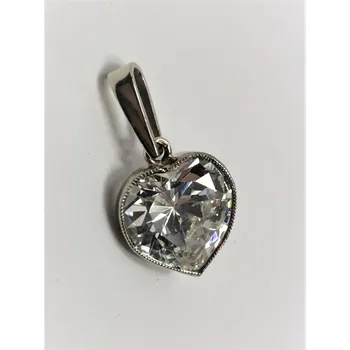 Přívěsek Zlatý přívěs srdce se zirkonem z bílého zlata