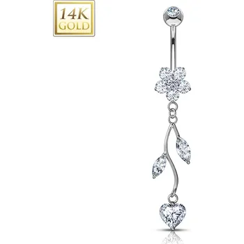 Piercing Šperky4U Zlatý piercing do pupíku, Au 585/1000 - ZL01076-WG