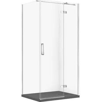 CERSANIT Set obdélníkový sprchový kout JOTA pravý 100x80 chrom, sprchová vanička TAKO SLIM šedá matná S601-426