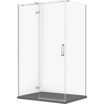 CERSANIT Set obdélníkový sprchový kout JOTA levý 120x90 chrom, sprchová vanička TAKO SLIM šedá matná S601-419