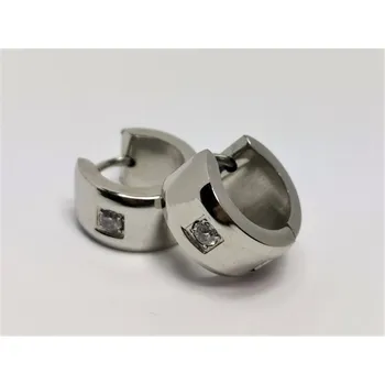 Náušnice Naušnice z chirurgické oceli kruhy se zirkonem