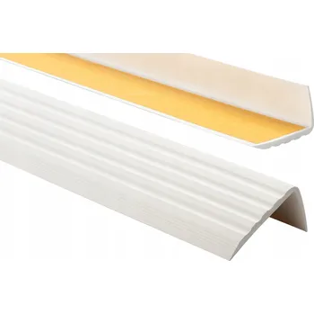 Stavební profil SCHODOVÝ PROFIL PVC Protiskluzový 41x25 1,00m Bílý Samolepicí