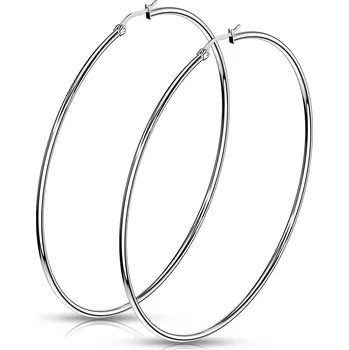 Náušnice Šperky4U Ocelové náušnice - kruhy 80 mm - OPN1197-80