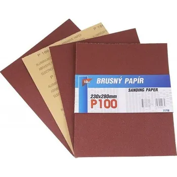 Brusný papír Papír smirkový P100 10 ks – 230 × 280 mm