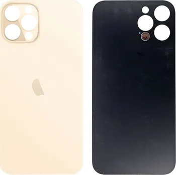 Náhradní díl pro mobilní telefon Apple iPhone 12 Pro - Zadní sklo krytu se zvětšeným otvorem na kameru (Gold)
