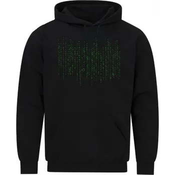 Pánská mikina Pánská mikina Binární Matrix Kód Nula Jedna (Velikost: 5XL, Barva: Černá)